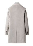 Men Autumn Winter Wool Blazer Long Jacket Slim Fit Thick Outwear Casual Woolen Coat Windbreaker