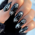 Medium long nails for Chirstmas Square almond tips christmas tree snowflake gift snowman press on nail
