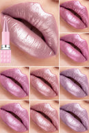 6-Color Metallic Glitter Lipstick Set, Shiny Pearlescent Lip Tint in Pink and Red, Bold Sparkling Lip Makeup Gifts for Women