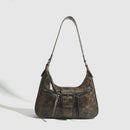 Retro Belt Design Shoulder Bags for Women Small Vintage Female Underarm Handbags