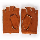 Winter Real Leather Gloves Genuine Leather Fingerless Gloves Natural Wool Lined Warm