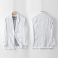 Men's Linen Casual Suit Top Lightweight Breathable Luxury Cotton Hemp Top Linen Fabric