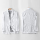 Men's Linen Casual Suit Top Lightweight Breathable Luxury Cotton Hemp Top Linen Fabric