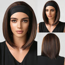 Long Blonde Headband Wig Ombre Blonde Straight Hair Wigs Natural Looking Heat Resistant Fiber for Daily Use