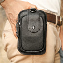 Full-Grain Leather Vertical Waist Pack Heavy-Duty Work Belt Bag for Men with Phone Sleeve & Tool Pockets