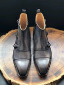 Handmade Buckle Leather Outsole Boot Full Grain Calf Leather Men Official Dress