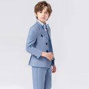Child Spring Autumn Formal Suit Set Boy Piano Host Wedding Party Photography Costume Kids Blazer Vest Pants Bowtie