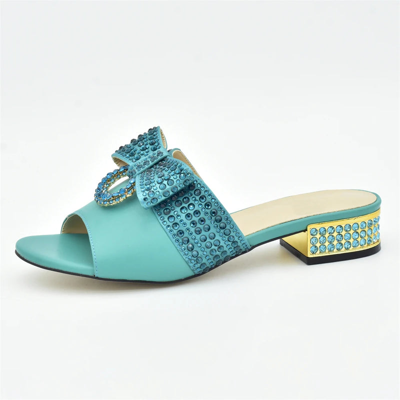 Shoes Women Luxury Women Wedding Shoes Decorated with Rhinestone Slip on Women Pumps