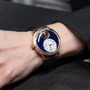Men Retro Rose Gold Mechanical Automatic Watch Starry Sky Design 24-Hour Display Leather Strap Miyota Movement SCM-S
