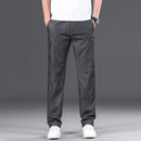 Summer Men Thin Straight Pants Solid Simple Basics Mid Waist Loose Casual Soft Comfortable Trouser Clothes
