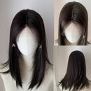 Ashely Short Wig Natural Black Brown Medium Short Wig Lace Front Wigs Headband Bob Wig for Daily Use 2024 New