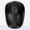 Men's leather hat winter Berets male warm Ear protection cap leather