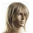 Blonde wig on a mannequin head against a white background, Obroi