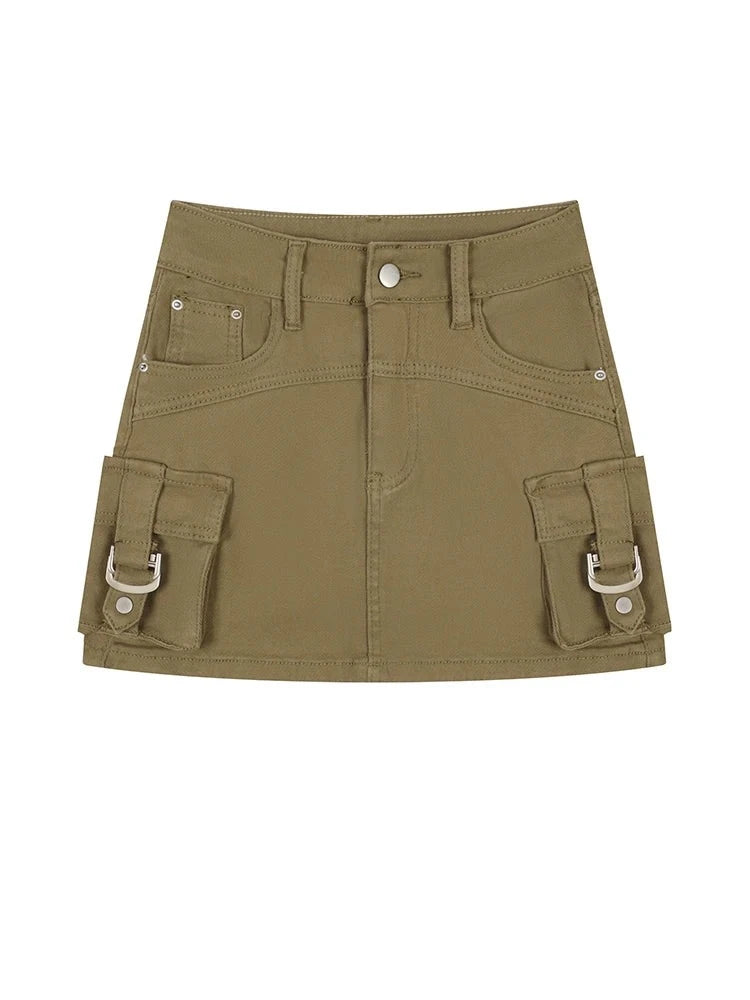 Women's Denim Skirt Vintage High Waist Mini Skirt Streetwear Girls Jean Skirt Summer Clothes