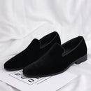 Luxury Designer Men's Velvet Patent Leather Casual Shoes Formal Wedding Dress Loafers