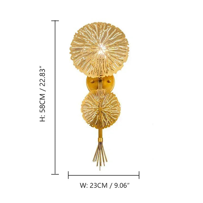 Wall Lamp Gold Lotus Leaf Led Wall Lamp Nordic Bedside Living Room Decor Home Lighting Wall Sconce Lamp