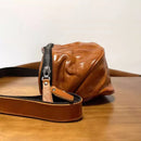 Crossbody bag leather saddle bag for men backpack casual vegetable tanned leather