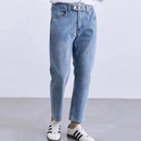 Men Trouser Double Pleated Jeans Straight Leg Pant Naples Men's Trousers