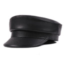 Genuine Leather Men's Cap Real Flat-top Duckbill Hat British Army Cap Classic Single Hat