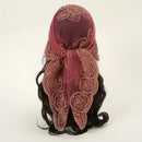 Embroidery Floral Headband Net Breathable Through Headscarf