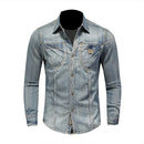 Men Handsome Casual Retro Style Denim Shirt Men Shirts