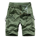 Green cargo shorts on a white background, Obroi