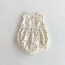 Polka Dot Newborn Baby Girl Romper Sleeveless Bow Infant Outfit Bodysuit 0-24M Loose Style Baby Jumpsuit
