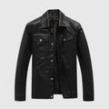 Black leather jacket on a light gray background, Obroi