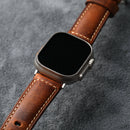 Tough Italian Top Layer Watchband For Apple Watch Ultra2 Thickened Men Vintage Bracelet Brown Strap