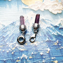 Authentic 925 Sterling Silver Hexagon with Imitation Amethyst Charm Pendant Gift For Women  DIY Jewelry