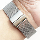 Mesh Loop Strap Stainless Steel Metal Quick Release Bracelet Double Press Butterfly Buckle Watch Band