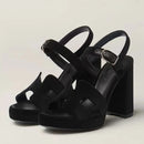 High Heels Pumps Women's Velvet Sandals Open Square Toe Dress Summer