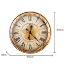 American Vintage Gear Wall Clock Metal Luxury Large Clock Silent Watch Clocks Wall