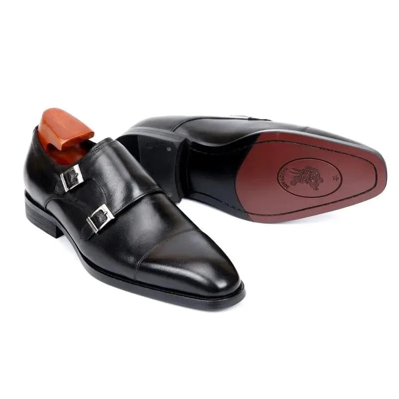 Double Monk Straps Men Shoes Office Business Genuine Leather Handmade Formal Dress Shoes for Men Designer