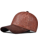 Leather Baseball Cap Men Autumn Winter Deep Top Duckbill Hats for Man Classic