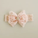 Princess Lace Florwers Bowknot Baby Headbands Elastic Girl Hair Bands Newborn Infant Accessories