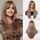 Natural Long Straight layering Wigs For Women Party Halloween Cosplay Daily Wear