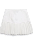 Women Solid Wide Pleated Shorts Skirts Female Side Buttons Hot Shorts Chic