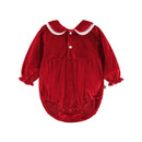 Baby Girl Rompers Years Infant Birthday Party Velvet Bodysuits Boutique Clothes Girl Red Birthday Kid Jumpsuit Clothing