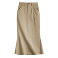 Skirt for Women Versatile Elegant Long Half-body Skirt Dress Slight Stretch