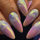 24Pcs Aurora Cloud Pattern False Nails Gradient Full Cover Almond Head Press on Nails