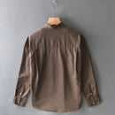 Spring man's shirts cotton and linen Loose fit casual shirts for man solid tops oversize linen shirt men