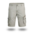 Men Breeches Casual Short Pants for Male Multi-pocket Solid Color Cropped Trousers