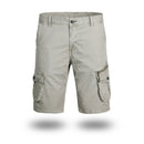 Men Breeches Casual Short Pants for Male Multi-pocket Solid Color Cropped Trousers