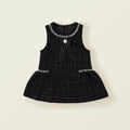 Girls coarse tweed small fragrant dress spring children's light luxury stamping dress