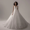 Wedding Dresses For Women Sleeveless Sheer Back Vintage Bride Ivory Bridal Gown