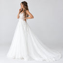 Women Wedding Dresses Appliques Tulle Court Train Bridal Gowns Formal Occasion