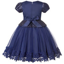 Girl Sequins Christmas Dress Lace Hem Kids Birthday Princess Clothing Toddler Infant Golden Bow Children Gowns