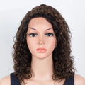 Ombre Gold Short Bob Lace Front Wig Glueless Human Hair T Part Wig Curly Pre Plucked Hairline With Baby Hair