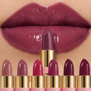 Hydrating Cherry Red Lipstick Matte Glossy Finish Lip Tint Bean Paste Highly Pigmented Shine Brighten Full Lip Makeup